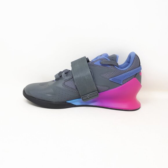 Womens Reebok Legacy Lifter III 3 Gray Purple Weightlifting Gym Training Shoes - Picture 2 of 12